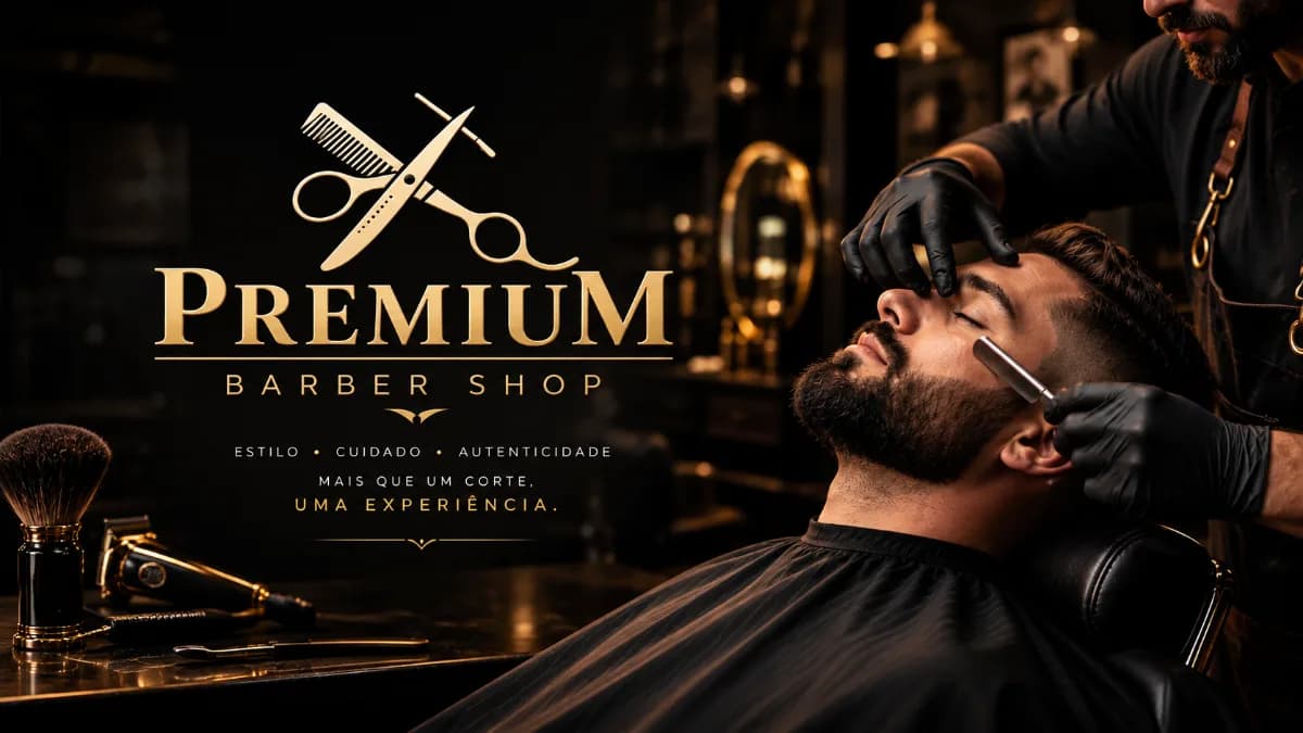 Banner Premium Barber Shop